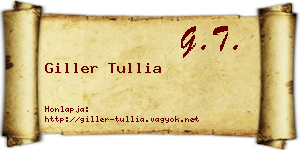 Giller Tullia névjegykártya